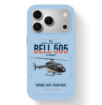 Thumbnail for Bell 505 Jet Ranger X design on light blue magsafe iphone case, for iPhone 17 Pro
