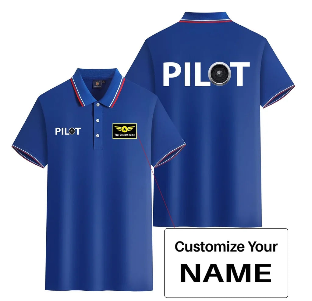 Customisable Pilot & Jet Engine Polo Shirt - view 9