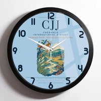 Thumbnail for Cheongju International Airport (CJJ) design on light blue framed wall clock