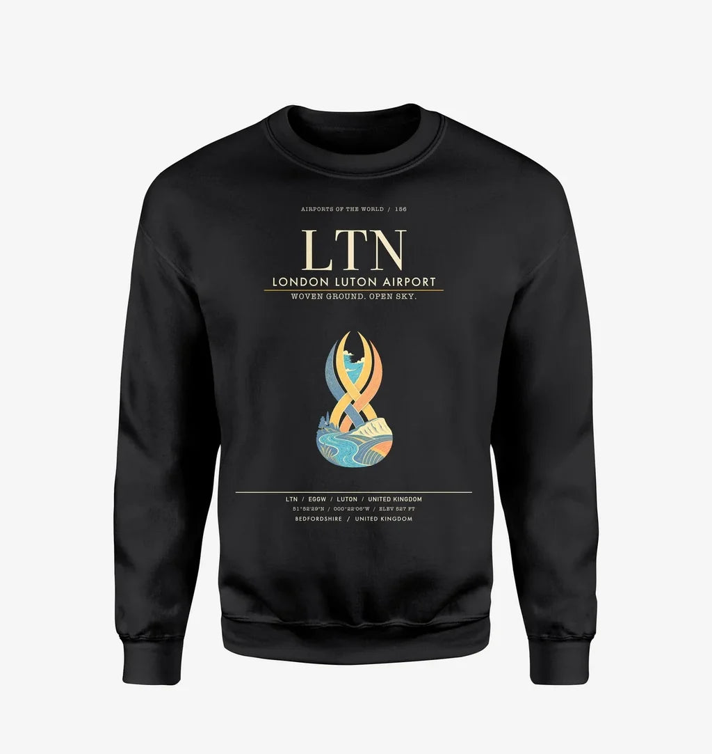London Luton Airport LTN Sweatshirt - Black