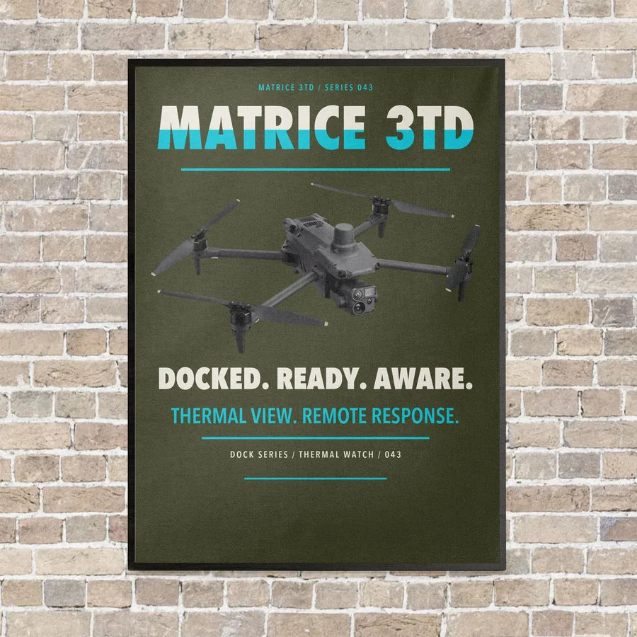 DJI Matrice 3TD vertical canvas print - framed - green army background