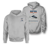 Thumbnail for Leonardo AW169 design on light gray double-side hoodie, double-side print