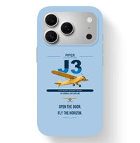 Thumbnail for Piper J-3 Cub design on light blue magsafe iphone case, for iPhone 17 Pro
