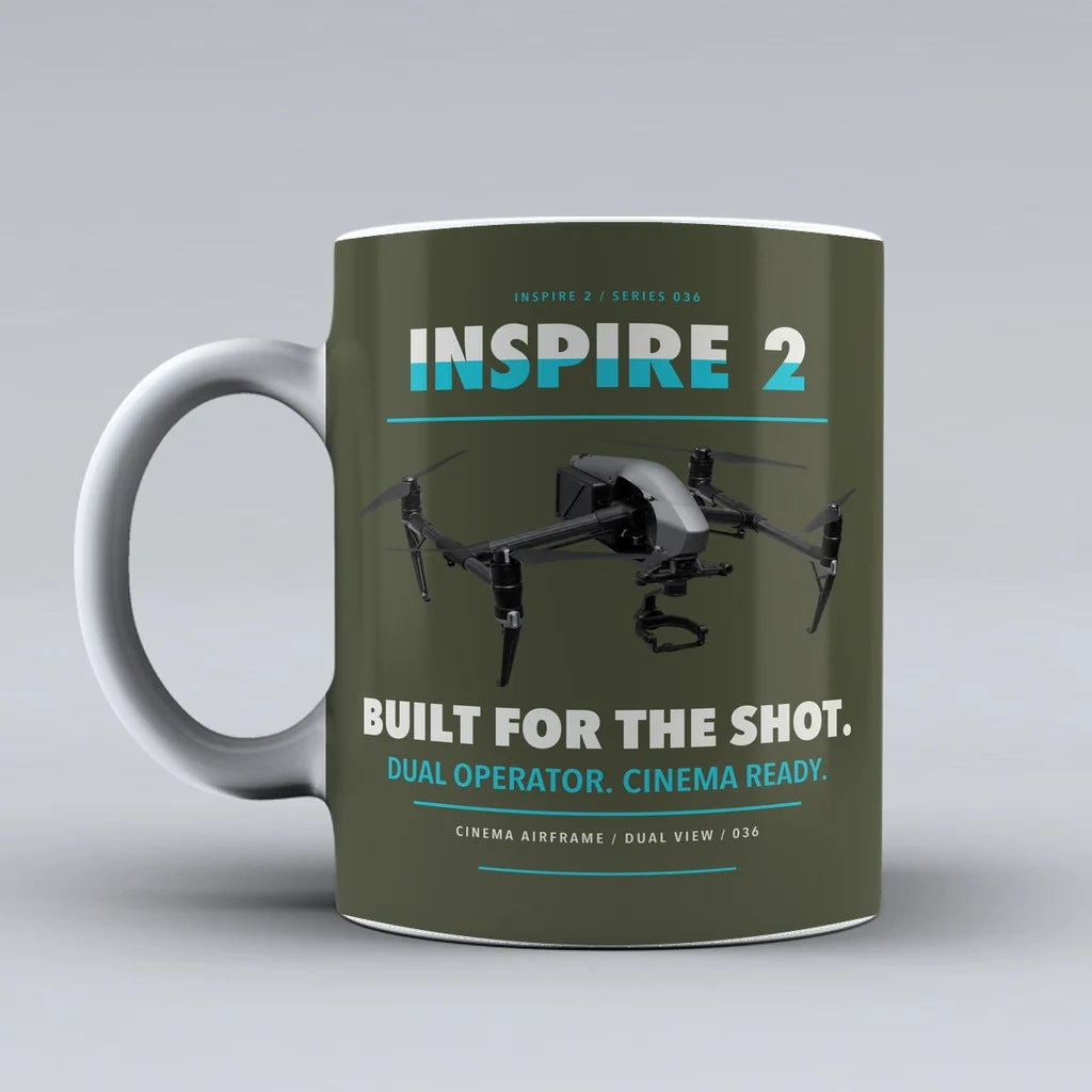 Inspire 2 Mug design on green army dji