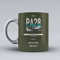 Thumbnail for Piper PA-28-181 Archer LX design on green army ceramic mug, double-side print