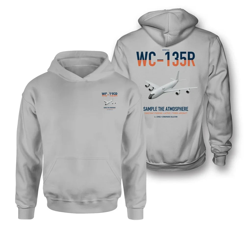 WC-135R Constant Phoenix design on light gray double-side hoodie, double-side print