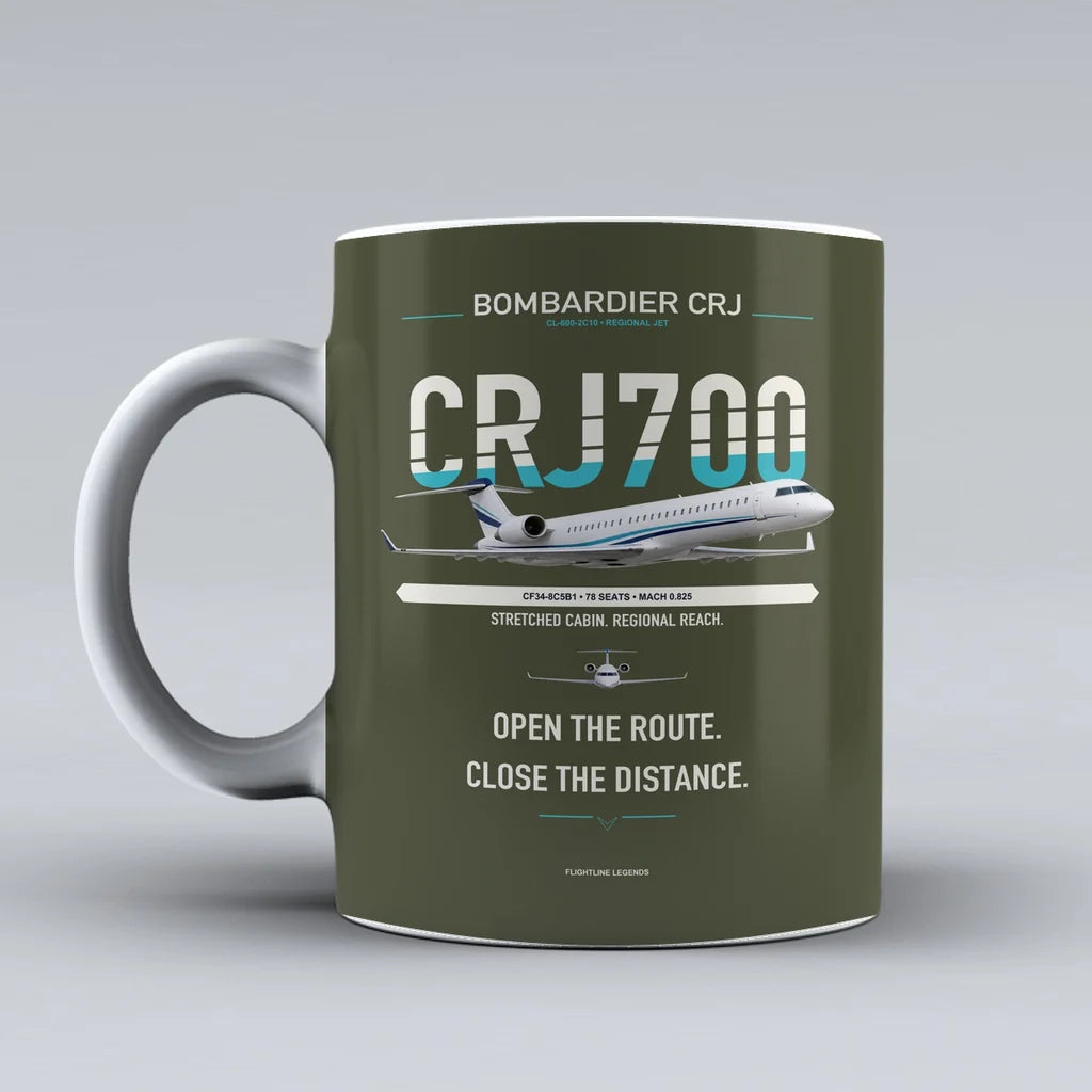Mug design on green army crj700