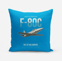 Thumbnail for F-80C Shooting Star design on turquoise pillow