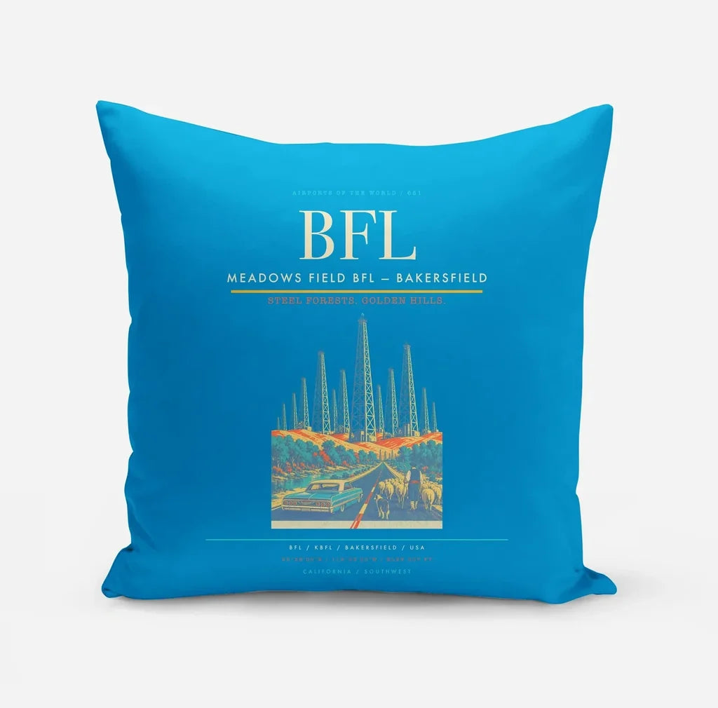 Meadows Field (BFL) design on turquoise pillow