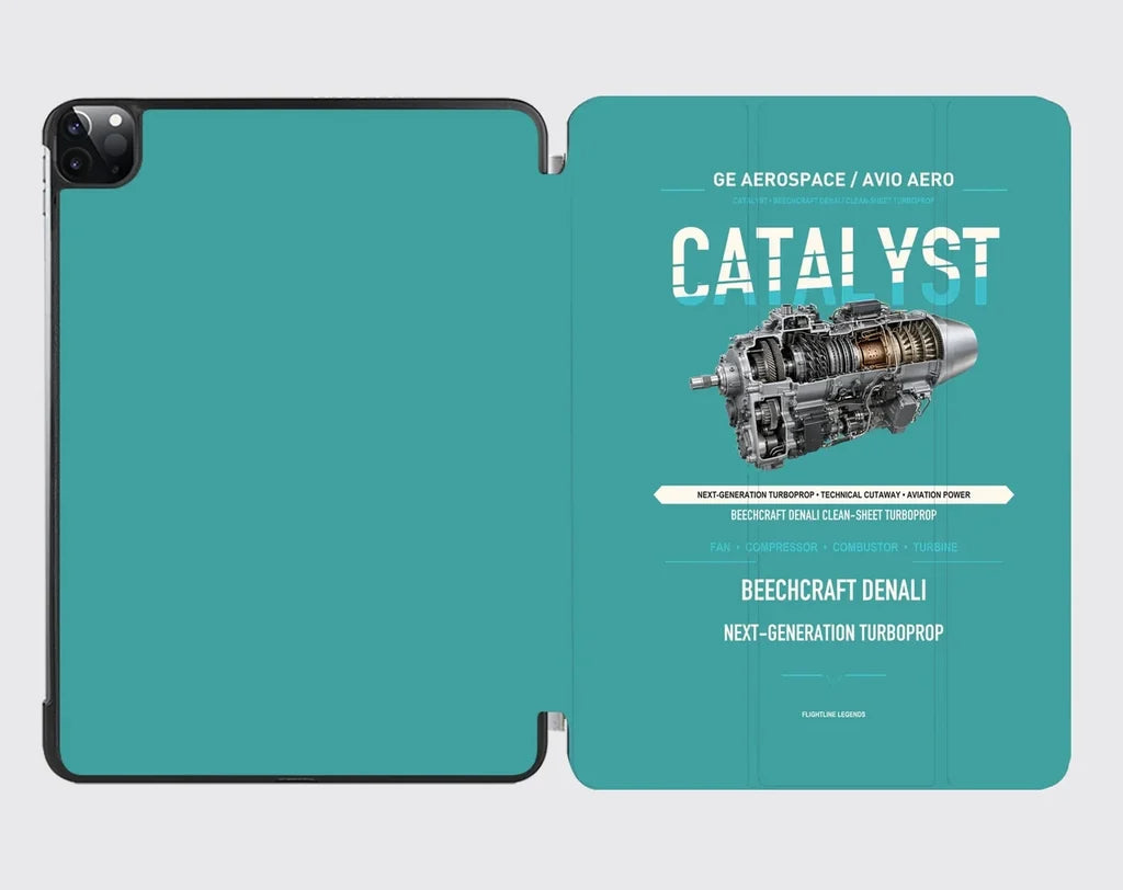 CATALYST design on turquoise ipad tablet case