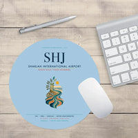 Thumbnail for Sharjah International Airport (SHJ) design on light blue round mouse pad