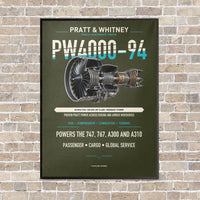 Thumbnail for PW4000-94 vertical canvas print - framed - green army background