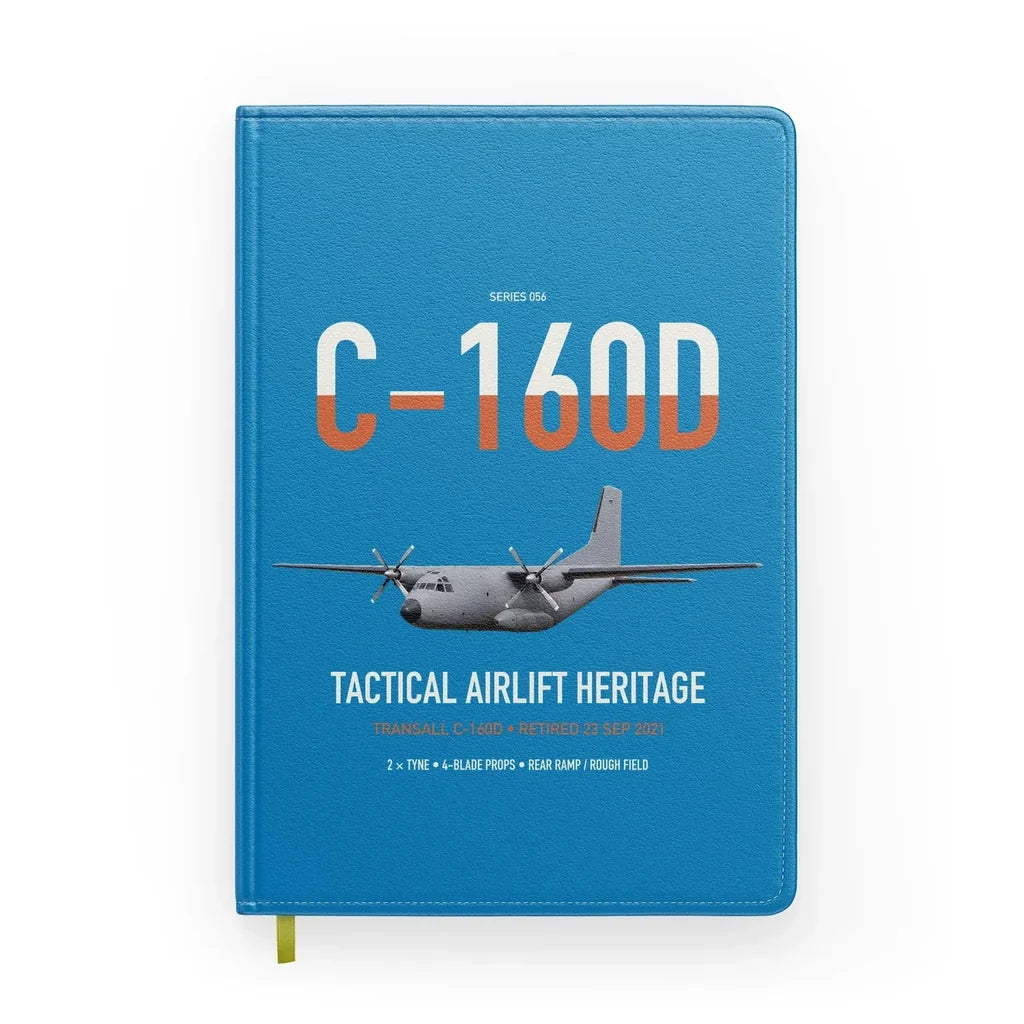 Transall C-160D design on turquoise notebook