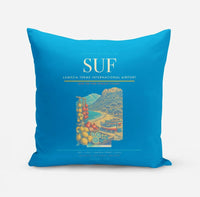 Thumbnail for Lamezia Terme International Airport (SUF) design on turquoise pillow