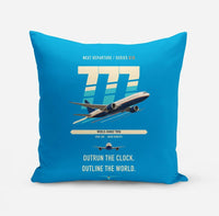 Thumbnail for Boeing 777-200LR design on turquoise pillow
