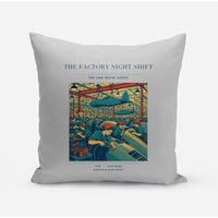 Thumbnail for VINTAGE G4502 - The Factory Night Shift - Designed Pillows design on lightgray