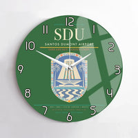 Thumbnail for Santos Dumont Airport (SDU) design on green no frame wall clock