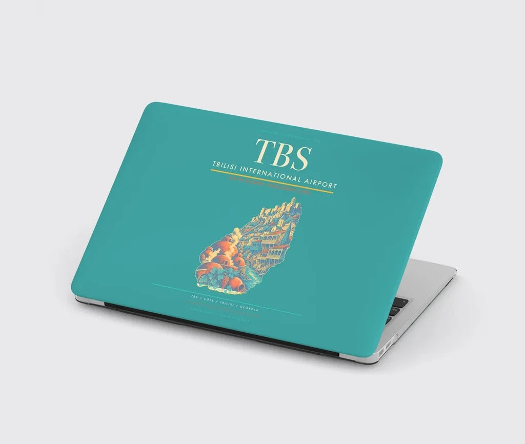 Tbilisi International Airport (TBS) design on turquoise MacBook case