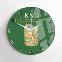 Thumbnail for Košice International Airport (KSC) design on green no frame wall clock