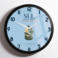 Thumbnail for Salalah Airport (SLL) design on light blue framed wall clock