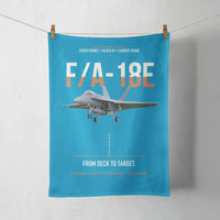 Thumbnail for F-A-18E Super Hornet Block III From Deck To Target design on turquoise towel