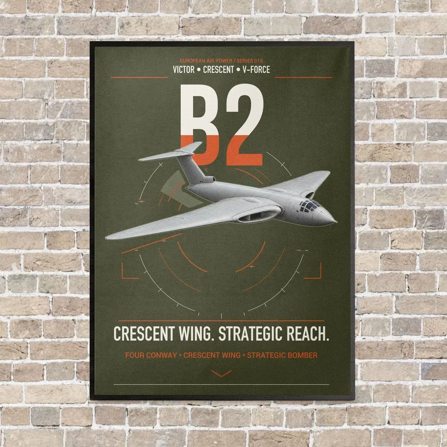 Handley Page Victor B2 vertical canvas print - framed - green army background