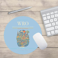 Thumbnail for Wrocaw Nicolaus Copernicus Airport WRO Mouse-Pad Round - Light Blue
