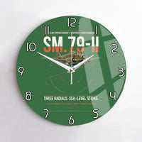 Thumbnail for Savoia-Marchetti SM.79-II Sparviero design on green no frame wall clock