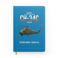 Thumbnail for Sikorsky CH-34C Choctaw design on turquoise notebook