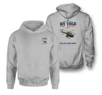 Thumbnail for MBB BO 105P PAH-1 design on light gray double-side hoodie, double-side print