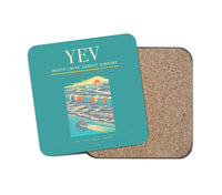 Thumbnail for Inuvik (Mike Zubko) Airport (YEV) design on turquoise 1 piece coaster