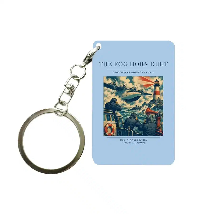 VINTAGE G4437 - The Fog Horn Duet - Designed Key Chain design on lightblue