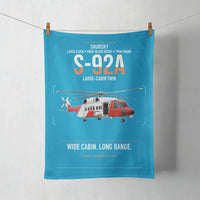 Thumbnail for Sikorsky S-92A design on turquoise towel