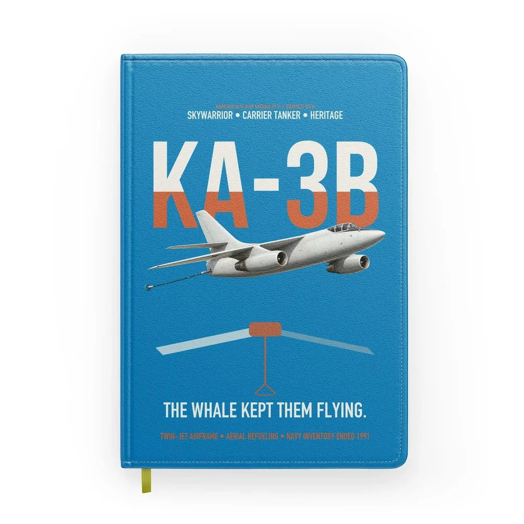 KA-3B Skywarrior design on turquoise notebook