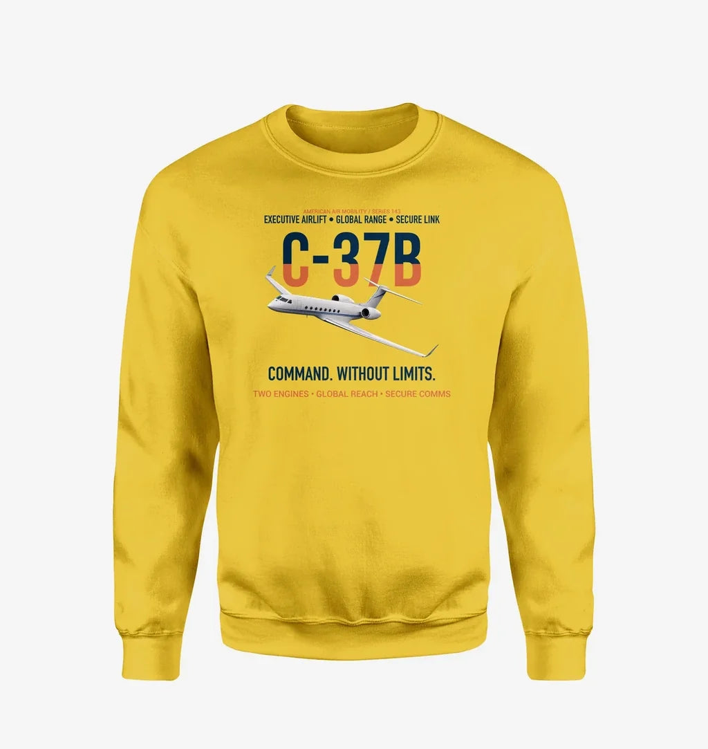 C-37B Global Command Link design on yellow sweatshirt