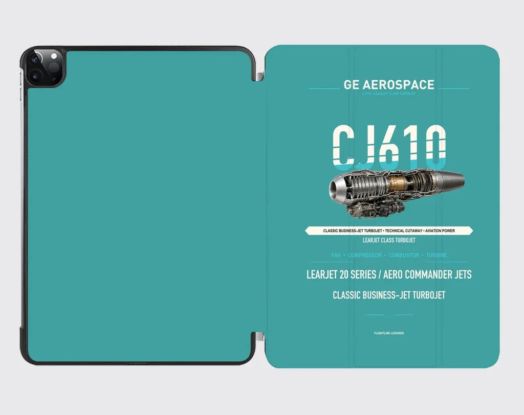 CJ610 design on turquoise ipad tablet case