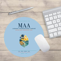 Thumbnail for Chennai International Airport (MAA) design on light blue round mouse pad