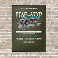 Thumbnail for PT6E-67XP vertical canvas print - framed - green army background