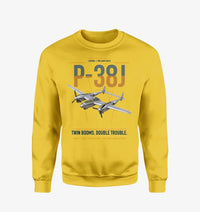 Thumbnail for P-38J Lightning design on yellow sweatshirt