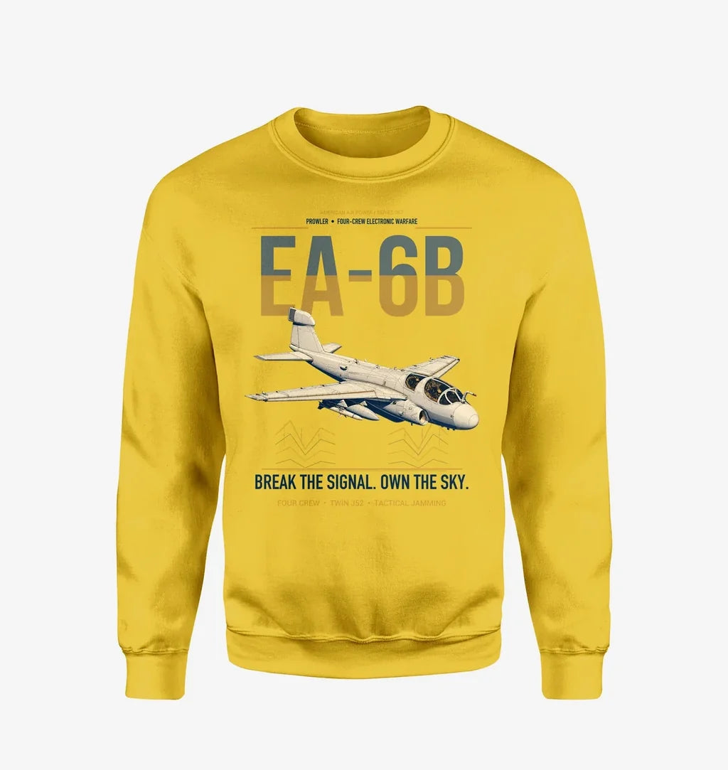 EA-6B Prowler design on yellow sweatshirt