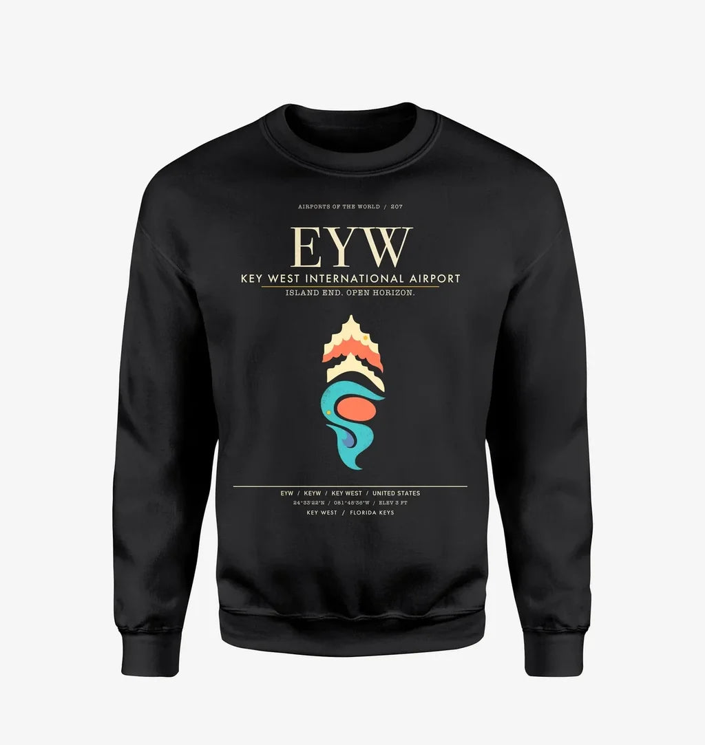Key West International Airport EYW Sweatshirt - Black
