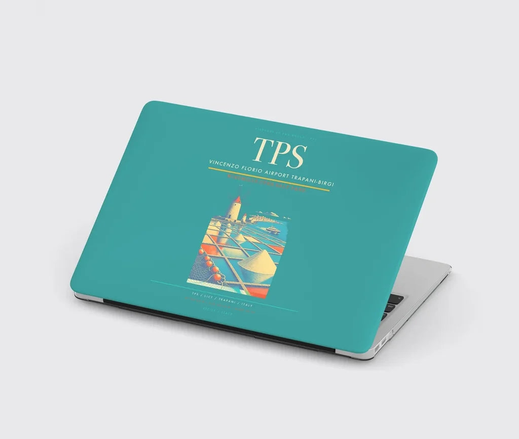 Vincenzo Florio Airport Trapani-Birgi (TPS) design on turquoise MacBook case