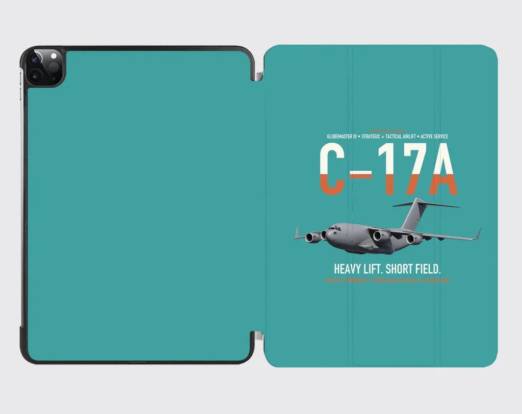 C-17A Globemaster III design on turquoise ipad tablet case