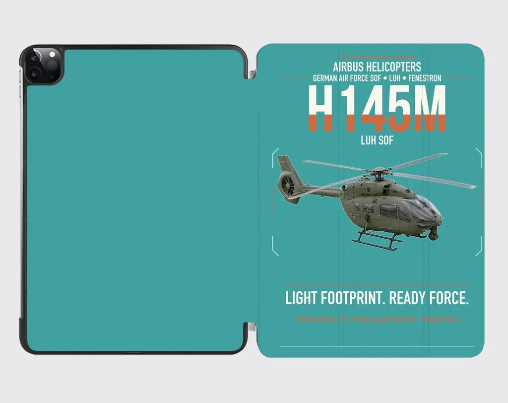 Airbus Helicopters H145M LUH SOF design on turquoise ipad tablet case