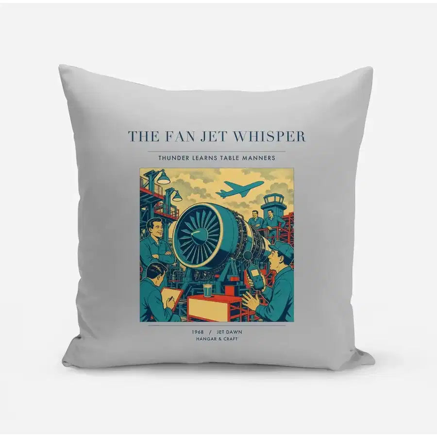 VINTAGE G4464 - The Fan Jet Whisper - Designed Pillows design on lightgray