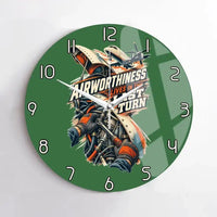 Thumbnail for Airworthiness Lives In The Last Turn design on green no frame wall clock