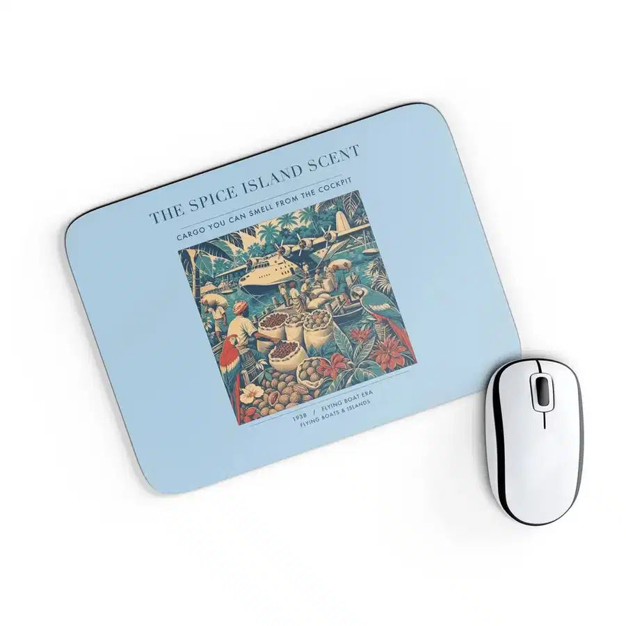 VINTAGE G4279 - The Spice Island Scent - Designed Mouse Pads design on lightblue rectangle