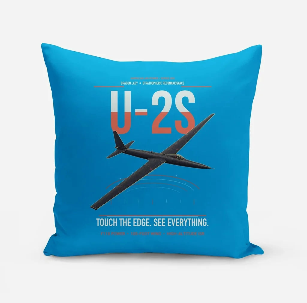 U-2S Dragon Lady design on turquoise pillow