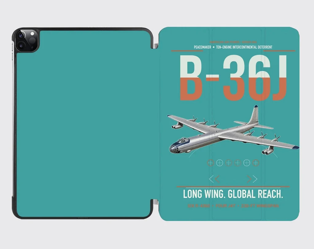 B-36J Peacemaker design on turquoise ipad tablet case