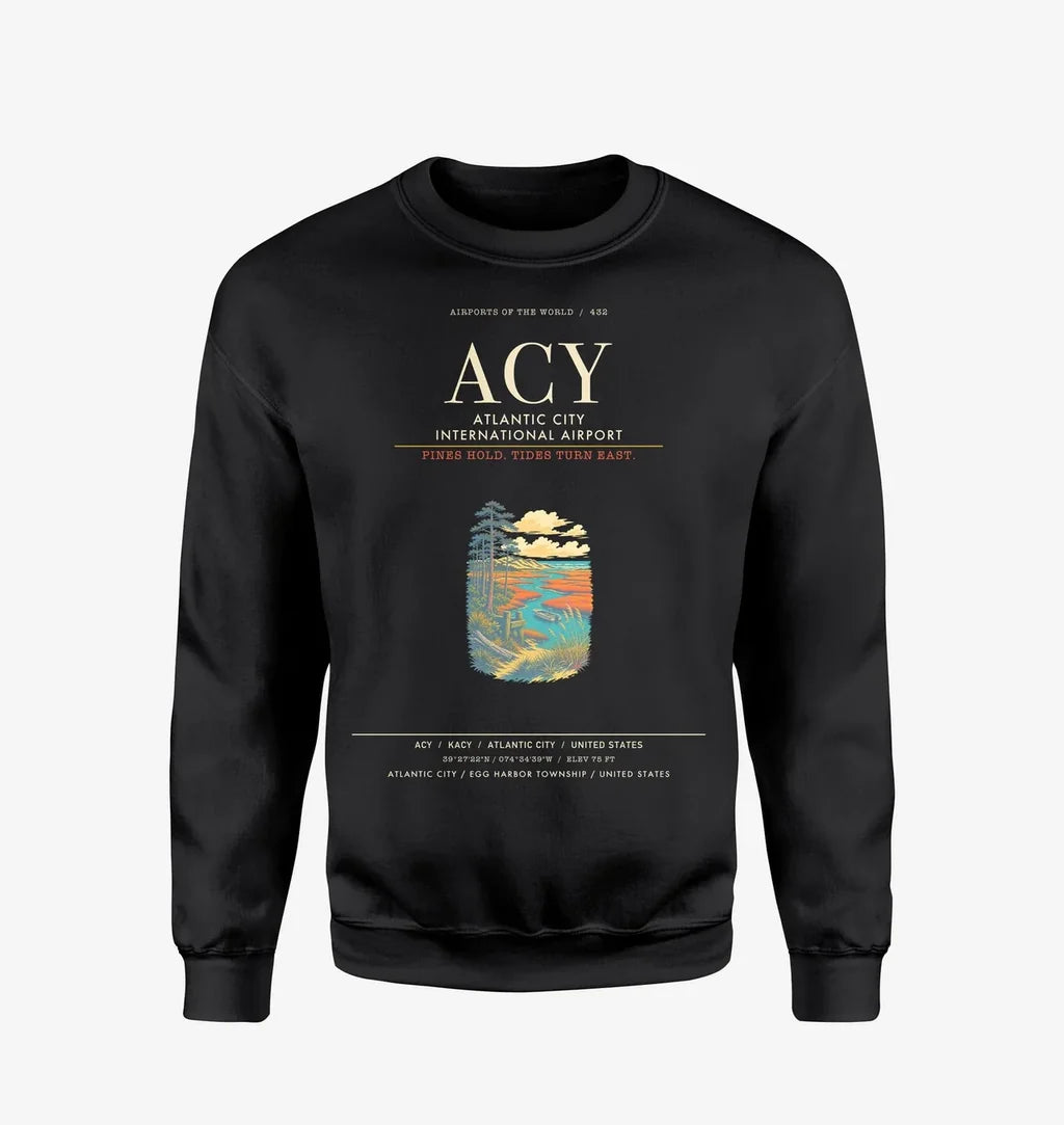 Atlantic City International Airport ACY Sweatshirt - Black